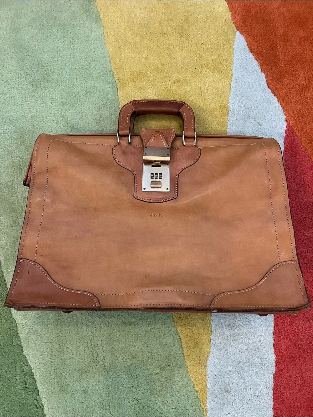 Vintage BELTING Leather Doctor Lawyer Briefcase Bag Mens